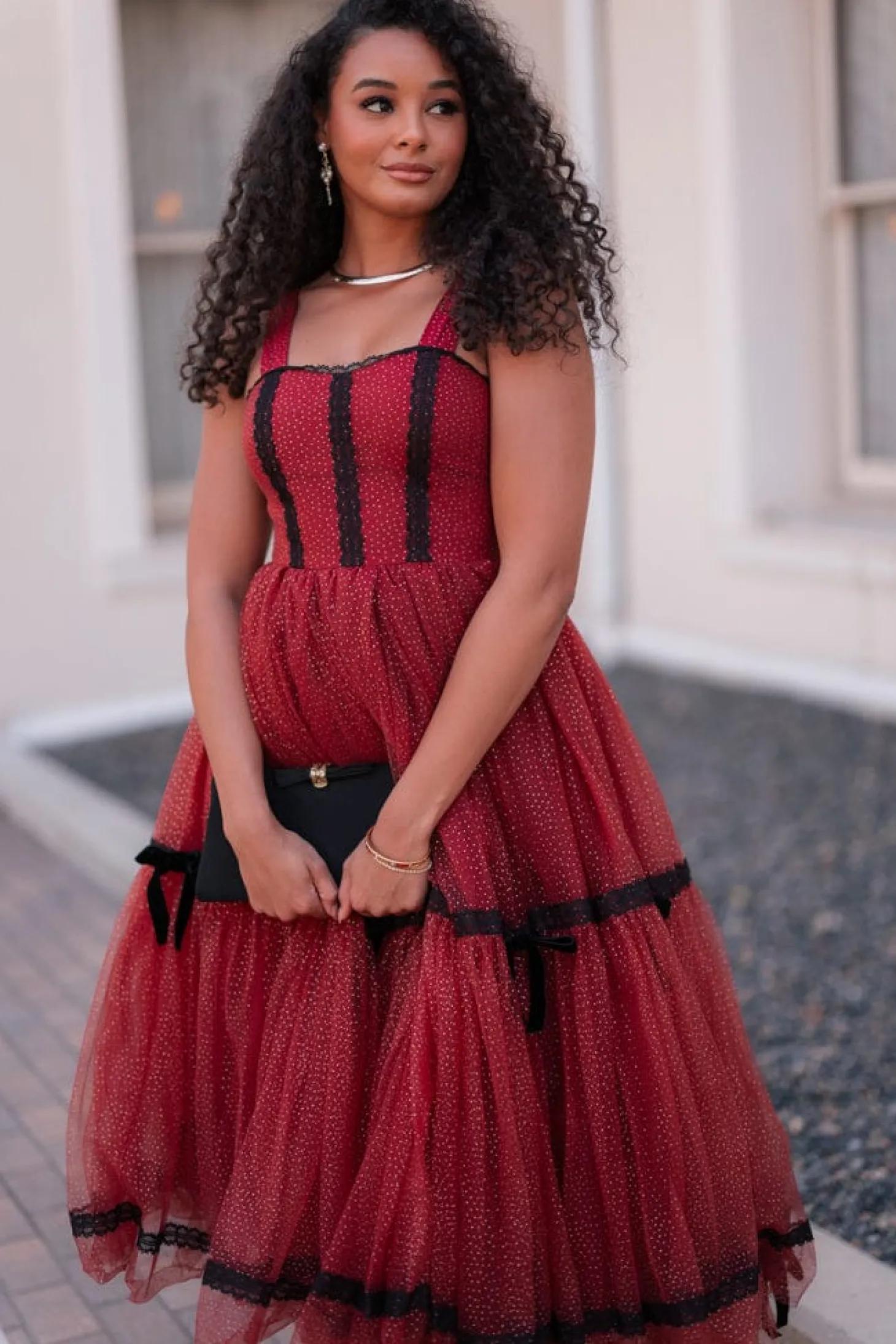 JessaKae Holiday Dresses|Plaza Collection*Audrey Dress GlitteringGarnet