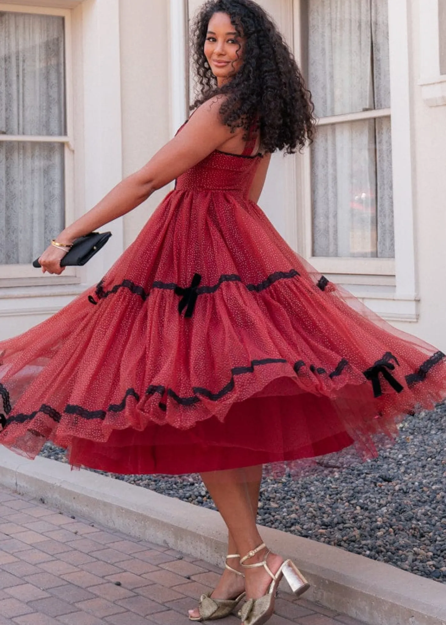 JessaKae Holiday Dresses|Plaza Collection*Audrey Dress GlitteringGarnet