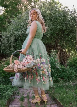 JessaKae Midi Dresses*Bouquet Dress GreenGarden