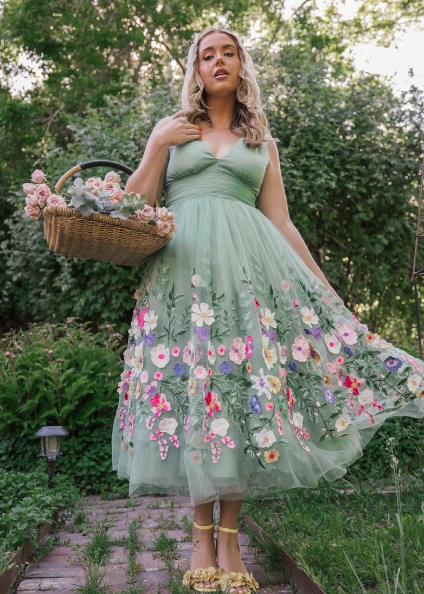 JessaKae Midi Dresses*Bouquet Dress GreenGarden