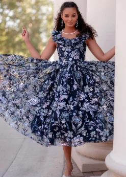 JessaKae Plaza Collection|Holiday Dresses*Chrissy Dress MidnightMeadow