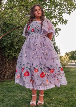 JessaKae Midi Dresses*Darla Dress EmbroideredLilac