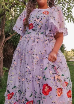 JessaKae Midi Dresses*Darla Dress EmbroideredLilac