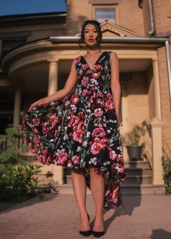 JessaKae Midnight Collection|Midi Dresses*Ebony Rose Dress Black