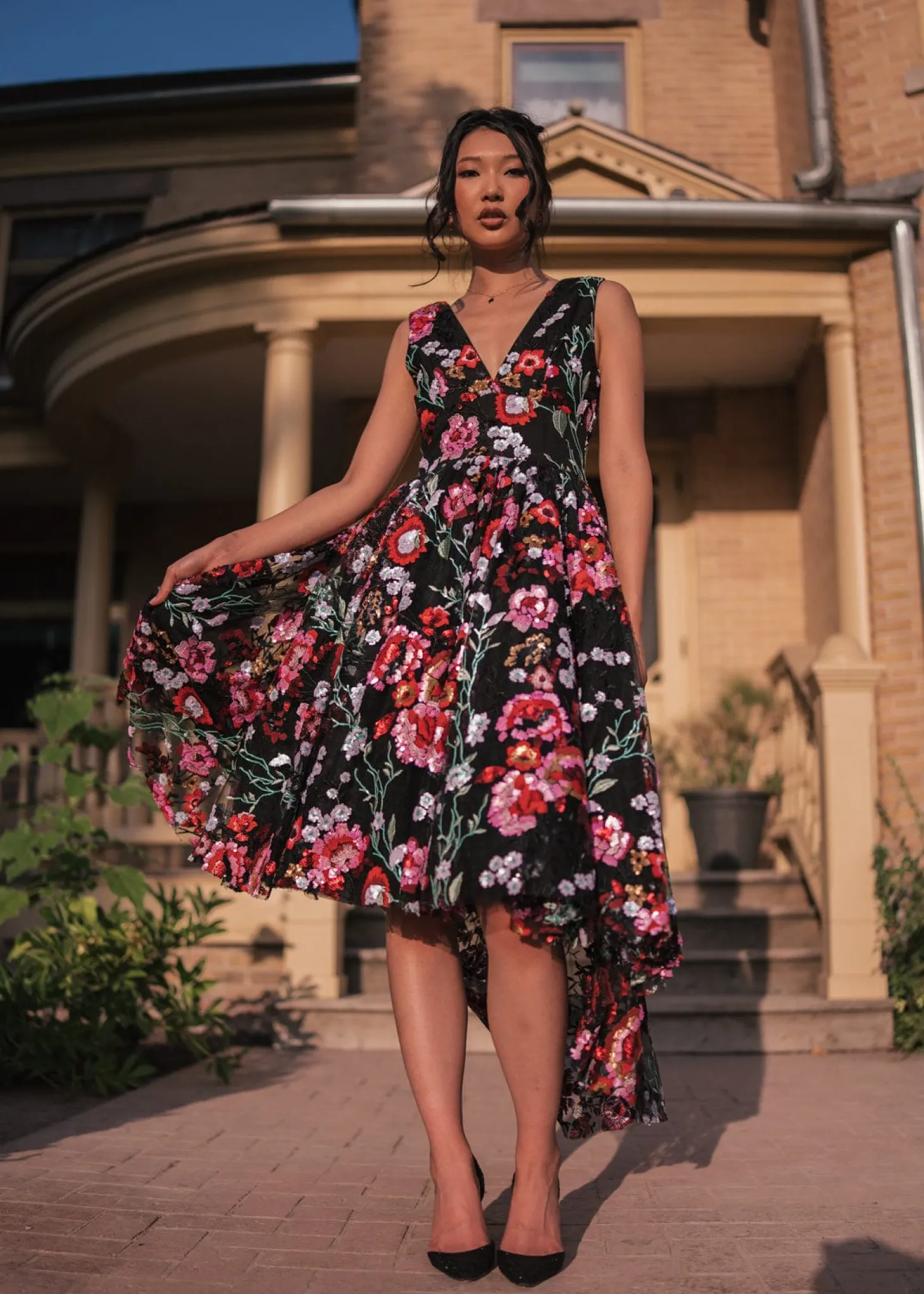 JessaKae Midnight Collection|Midi Dresses*Ebony Rose Dress Black