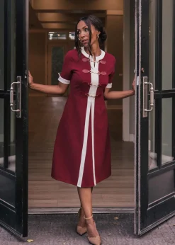 JessaKae Holiday Dresses|Midi Dresses*Grace Dress Burgundy