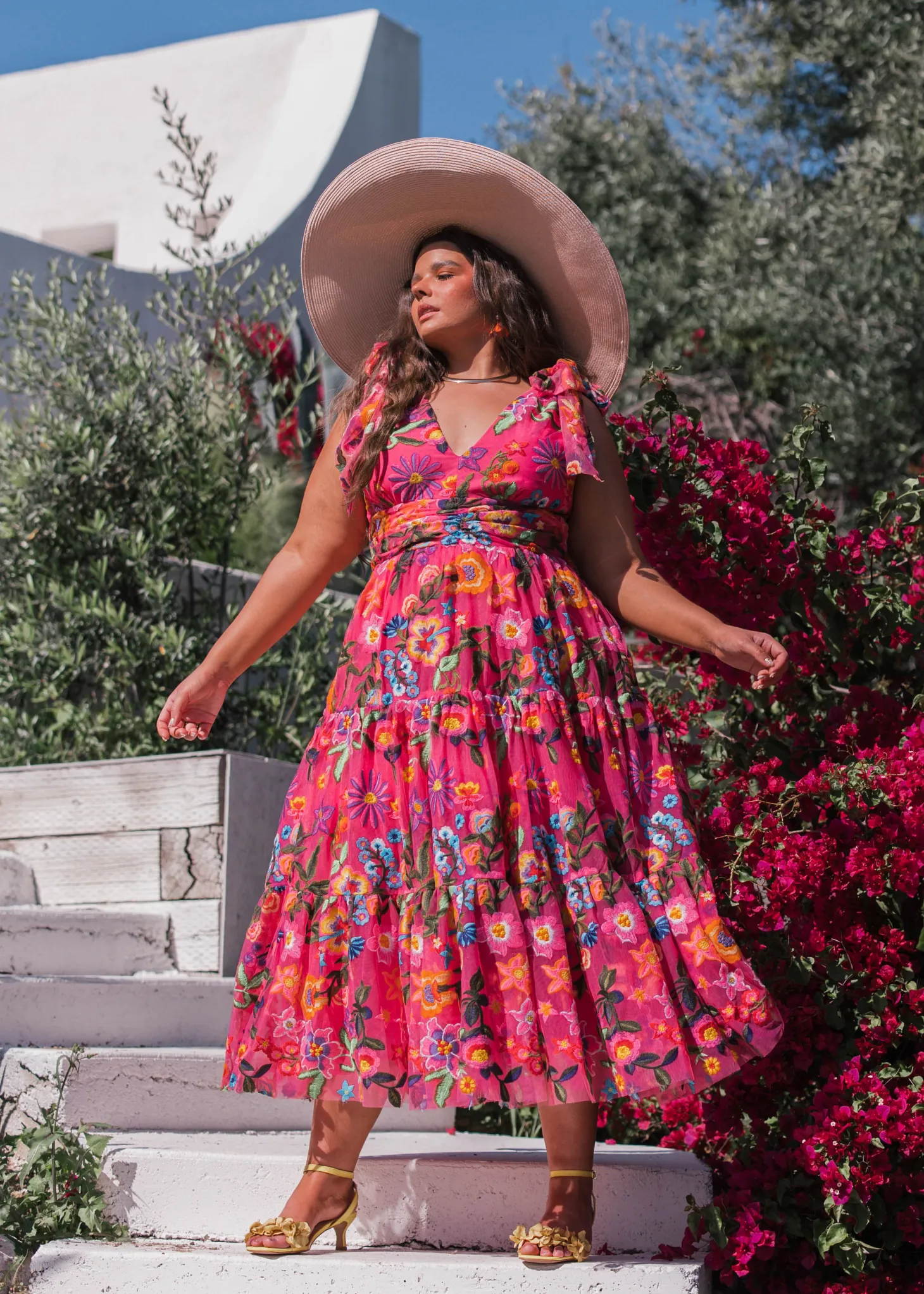 JessaKae Midi Dresses*Hibiscus Dress FuchsiaFloral