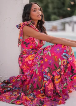 JessaKae Midi Dresses*Hibiscus Dress FuchsiaFloral