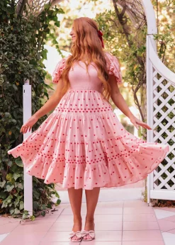 JessaKae Midi Dresses*Lover Dress Pink