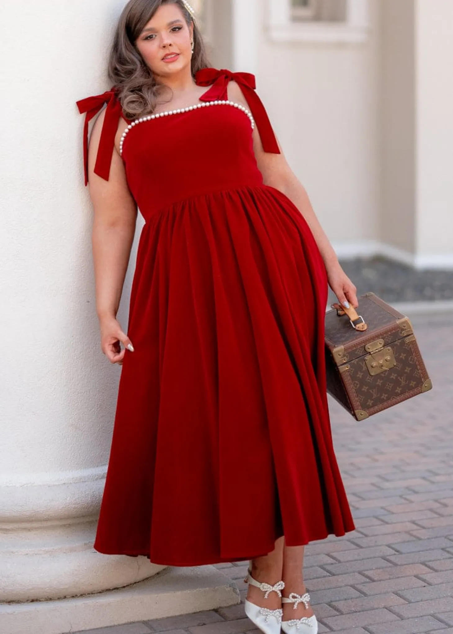 JessaKae Holiday Dresses|Plaza Collection*Mary Dress CranberryVelvet