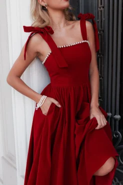 JessaKae Holiday Dresses|Plaza Collection*Mary Dress CranberryVelvet