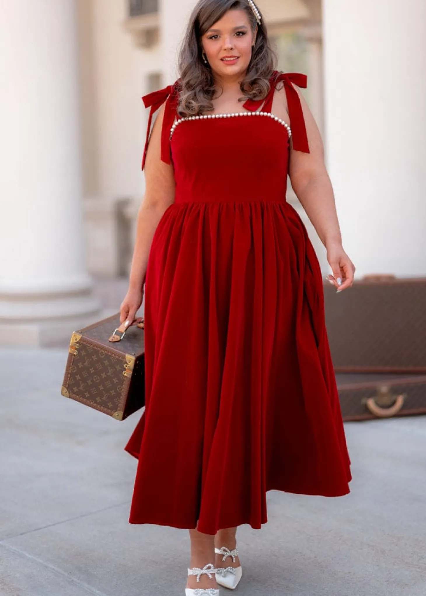 JessaKae Holiday Dresses|Plaza Collection*Mary Dress CranberryVelvet