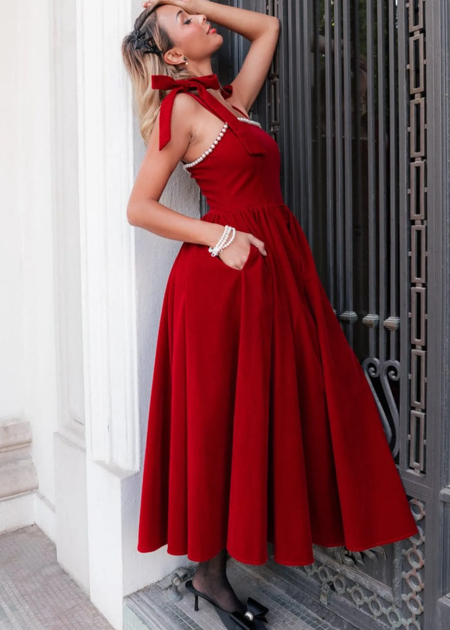 JessaKae Holiday Dresses|Plaza Collection*Mary Dress CranberryVelvet