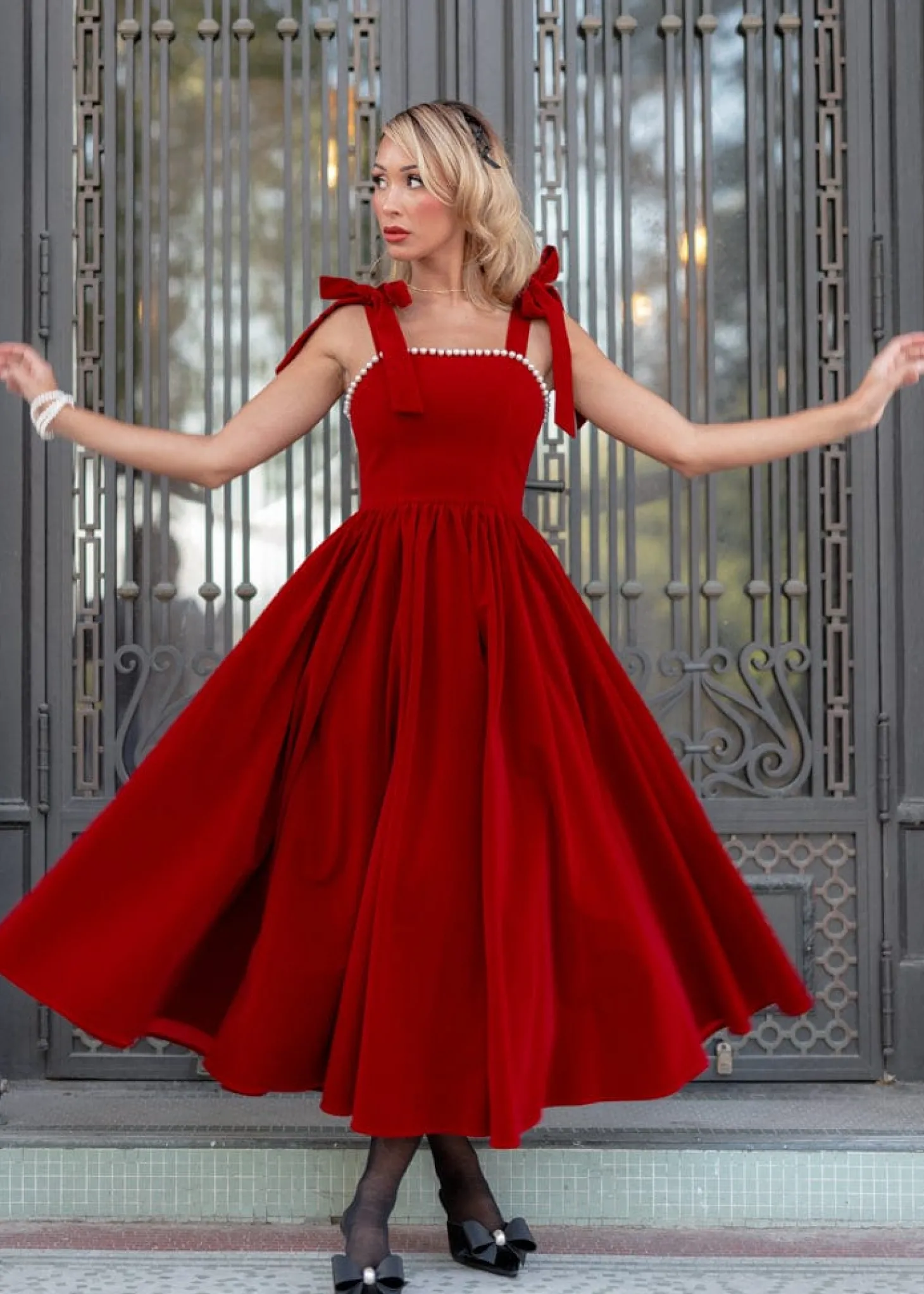 JessaKae Holiday Dresses|Plaza Collection*Mary Dress CranberryVelvet