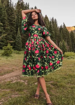 JessaKae Woodland Collection|Holiday Dresses*Rosette Dress RosetteGreen