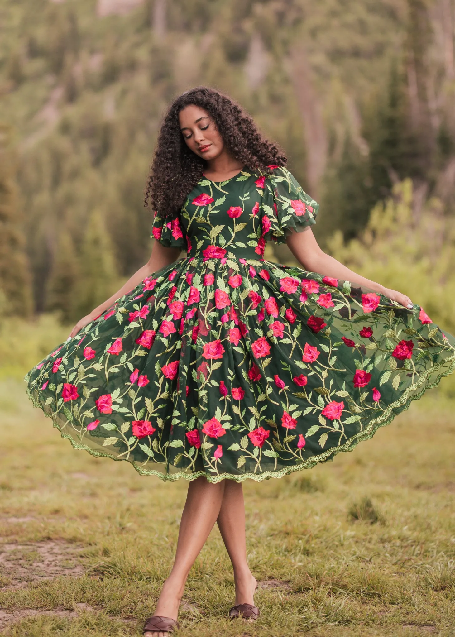 JessaKae Woodland Collection|Holiday Dresses*Rosette Dress RosetteGreen