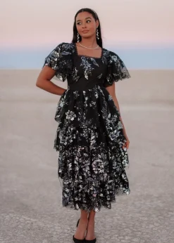 JessaKae Celestial Collection|Holiday Dresses*Selena Dress BlackShimmer