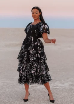 JessaKae Celestial Collection|Holiday Dresses*Selena Dress BlackShimmer